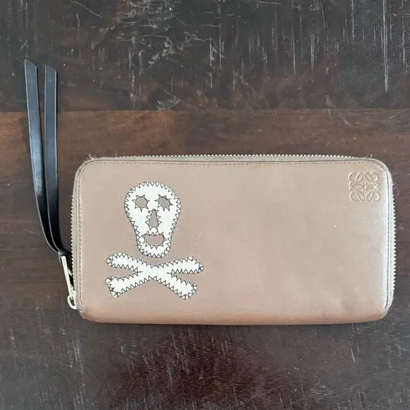 Loewe Tan Leather Skull Zip Wallet - Picture 8 of 8